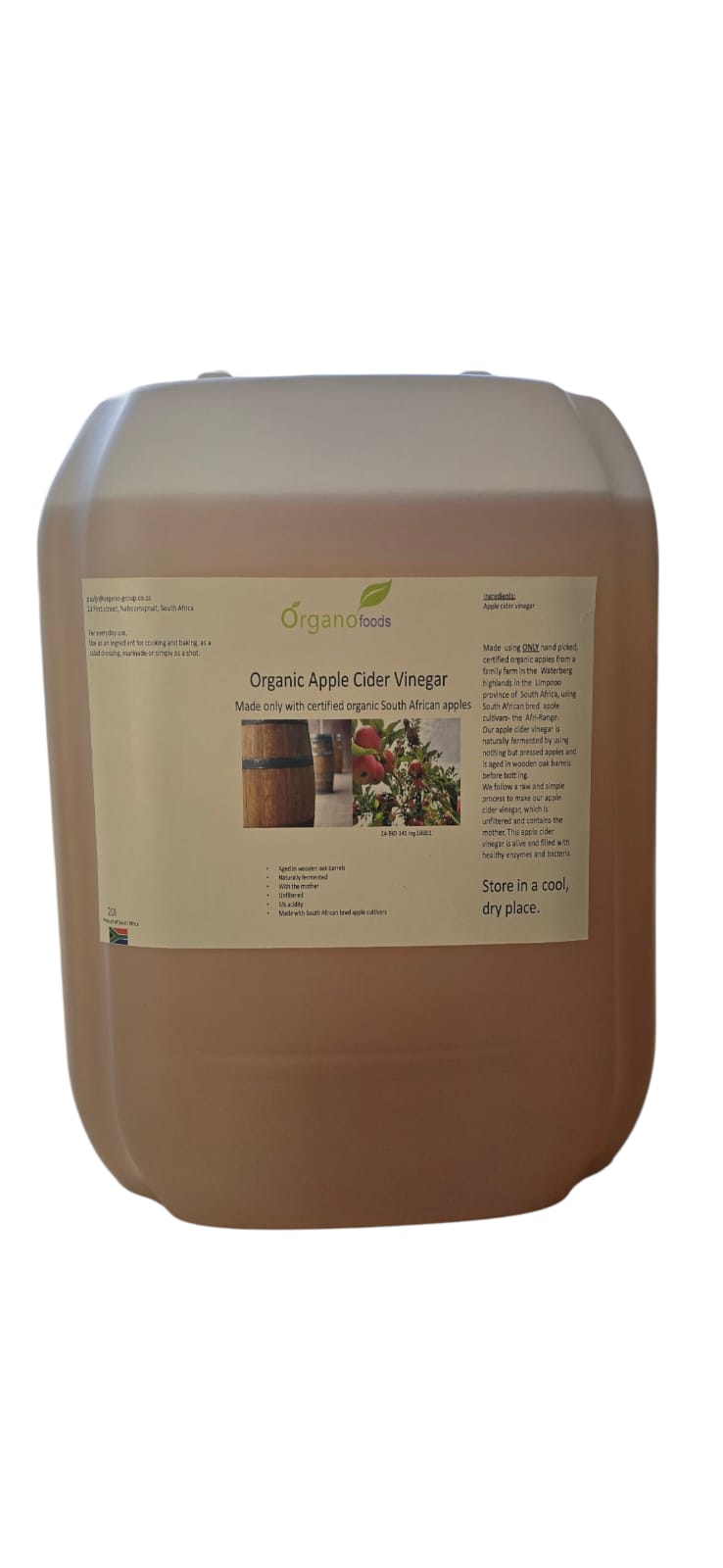 Organic Apple cider vinegar 20l unfiltered with the mother