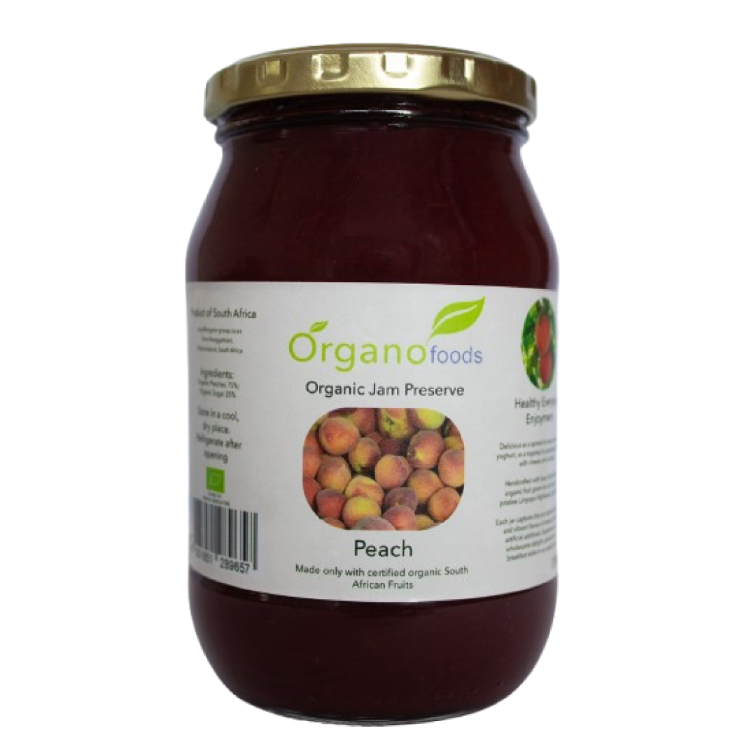 Organic peach jam 375ml