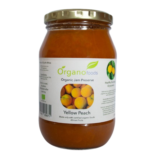 Organic Yellow cling peach jam 375ml