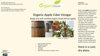Organic Apple cider vinegar 500 ml unfiltered with the mother